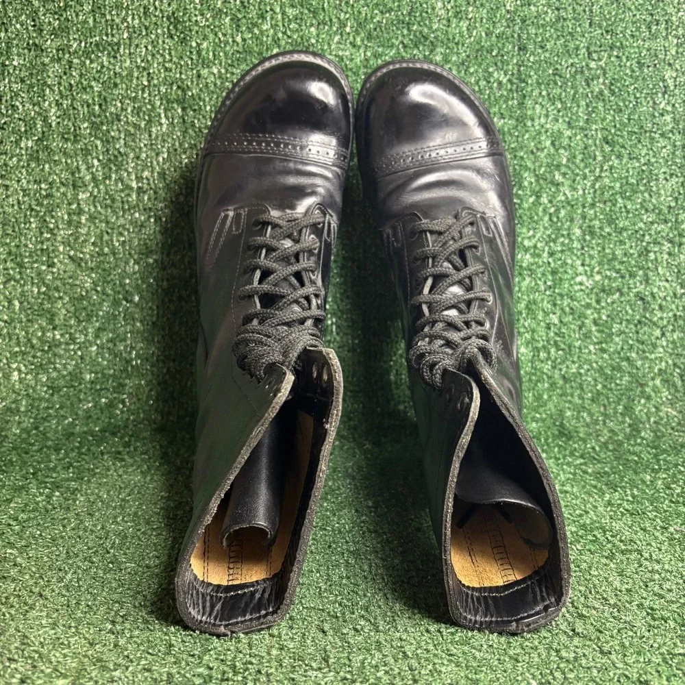 Double H Jump Boots Leather Cap Toe Military Goth Combat Boots Black Mens 10 E